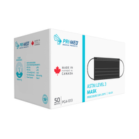ASTM Level 3 Mask, Ear Loops, Black - Made in Canada