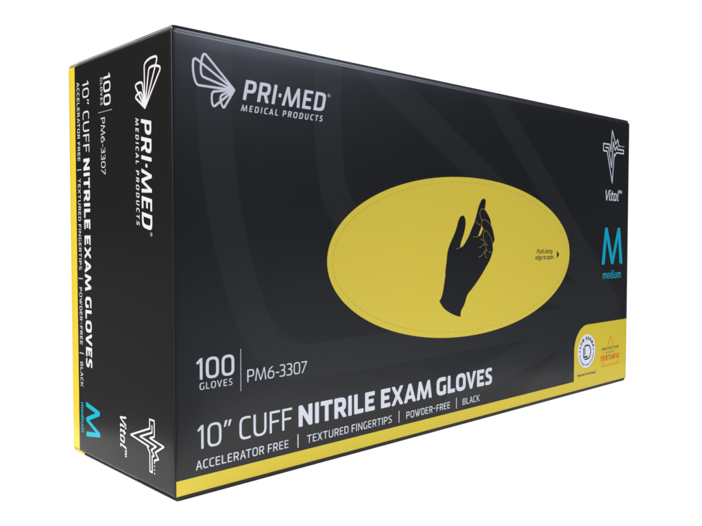 Vital™ 10.5" Cuff Nitrile Exam Gloves